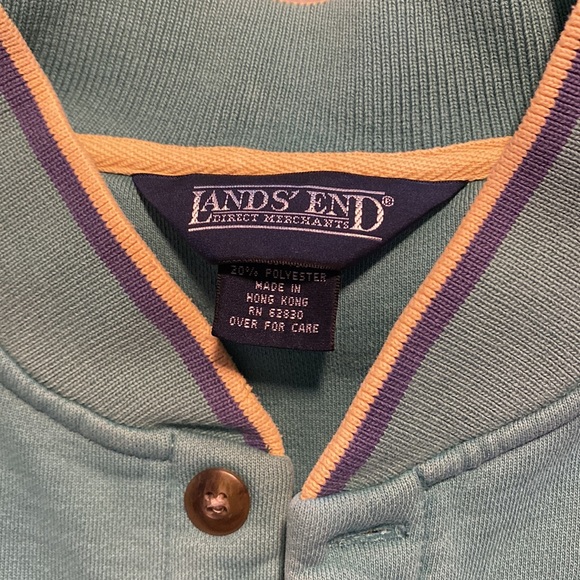 Vintage Lands End oversized buttoned sweatshirt - Picture 3 of 6